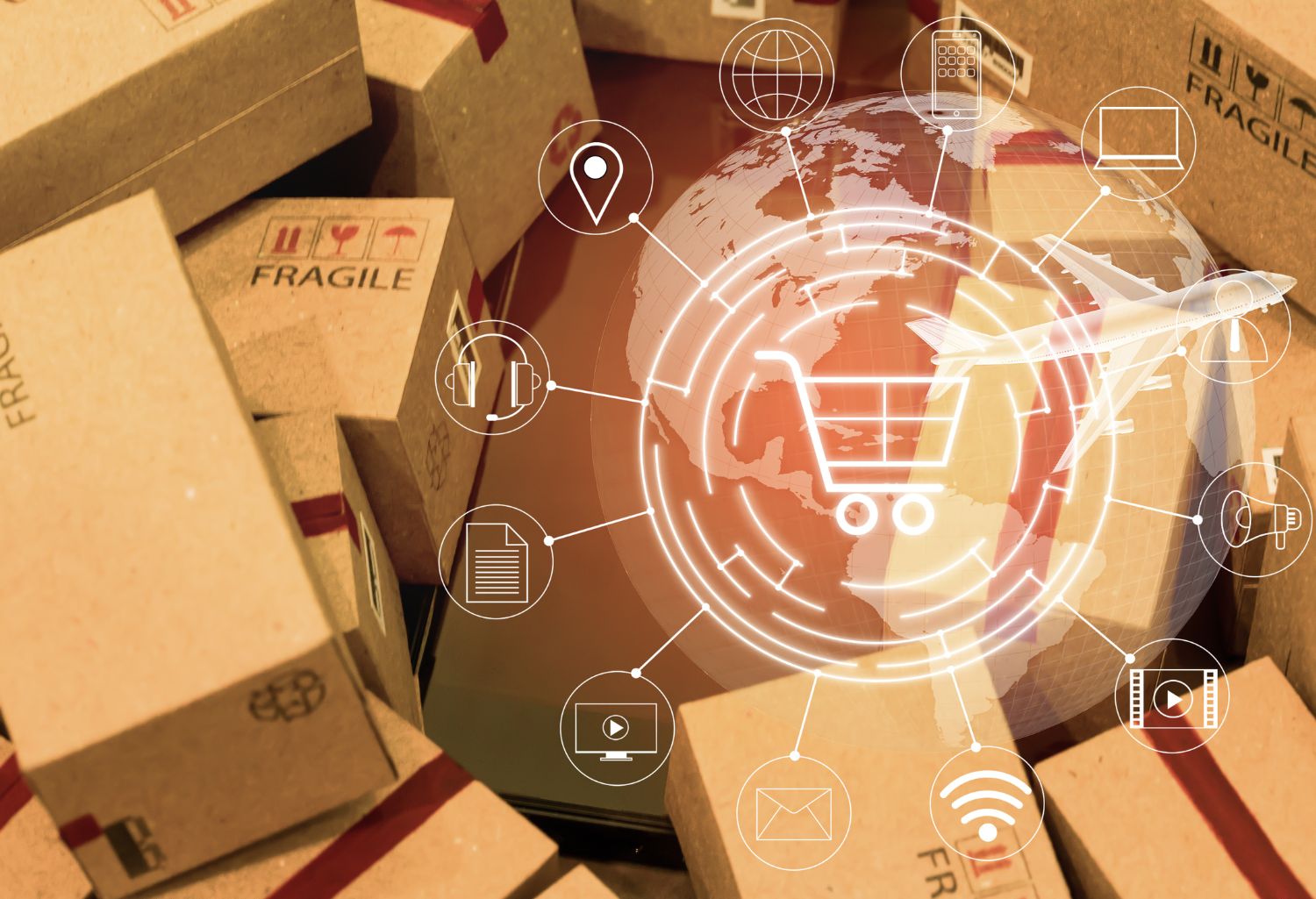 International IT Services: Concept of International freight or shipping service for online shopping or e-commerce concept. freight forwarding business concept.